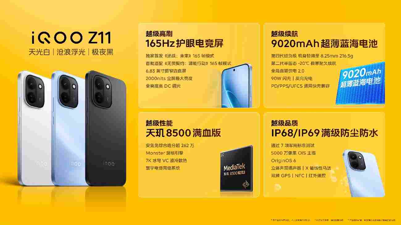165Hz 高刷携手 iQOO 最大蓝海电池 iQOO Z11 系列首销价到手 1499 元起(图10)